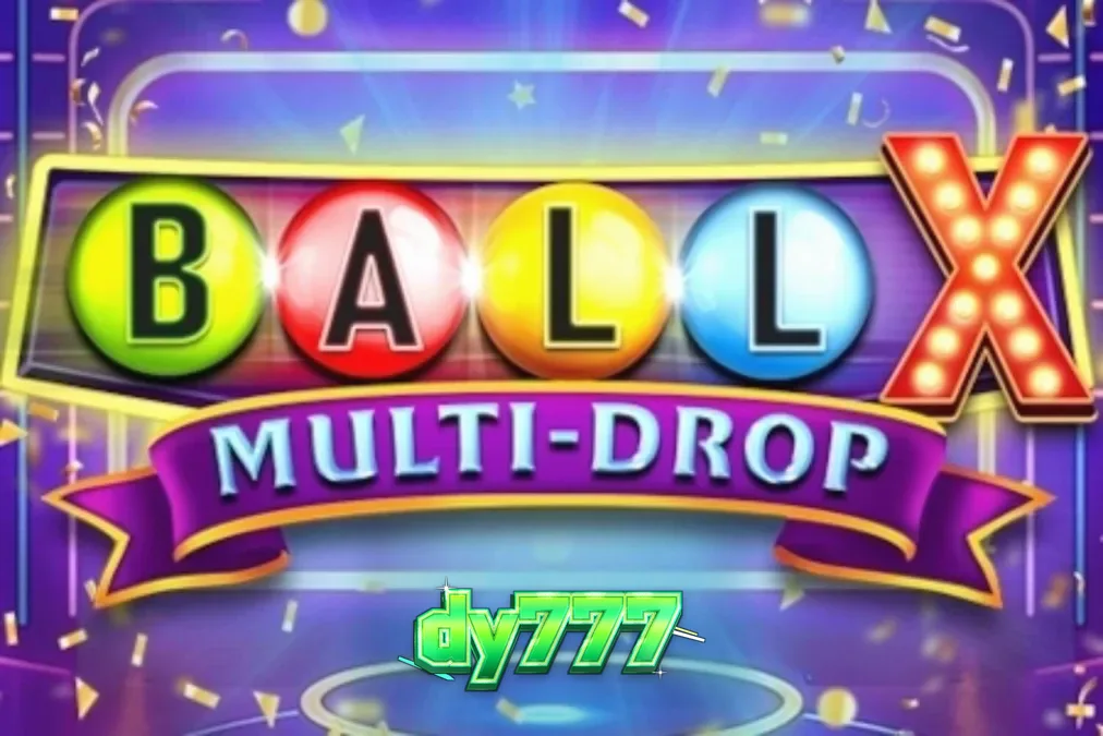Tampilan visual slot Ball X Multi-Drop dengan nuansa neon dan simbol buah klasik.